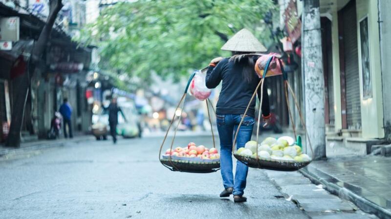 Daily life in Hanoi old town. Photograph: Getty
