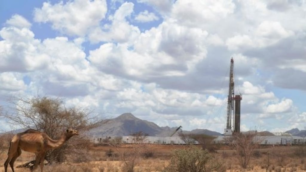 A Tullow Oil drilling block in Kenya. Photograph: Tony Karumbatony/Getty Images