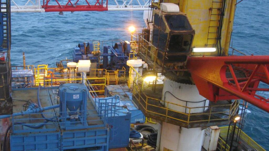 The TWMA Providence drilling rig in the Barryroe field. The exploration company said this morning that drilling at its Spanish Point appraisal well off the west coast of Ireland has been delayed until 2015.