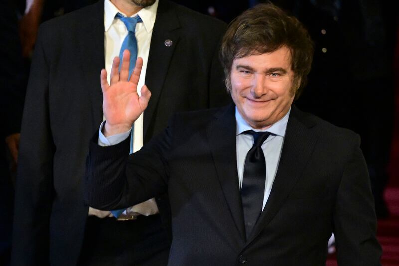 Argentina's new president Javier Milei. Photograph: Pablo Porciuncula/AFP via Getty Images