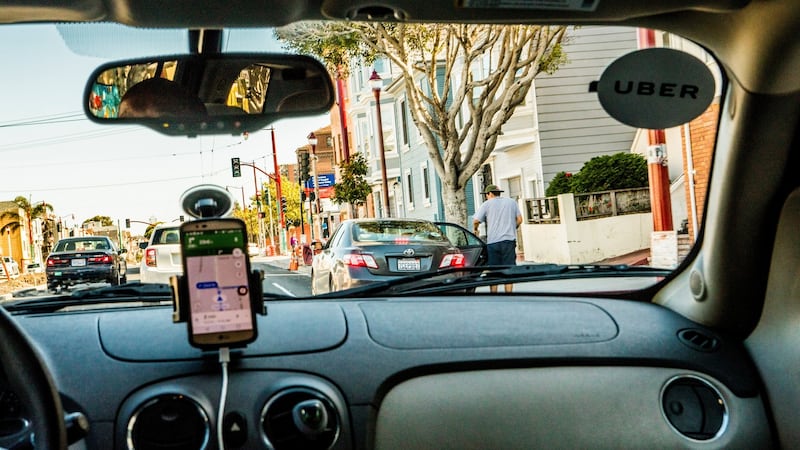 An Uber driver battles the morning traffic in San Francisco: Uber is one of the most highly valued private companies in the world. Photograph: Christie Hemm Klok/The New York Times