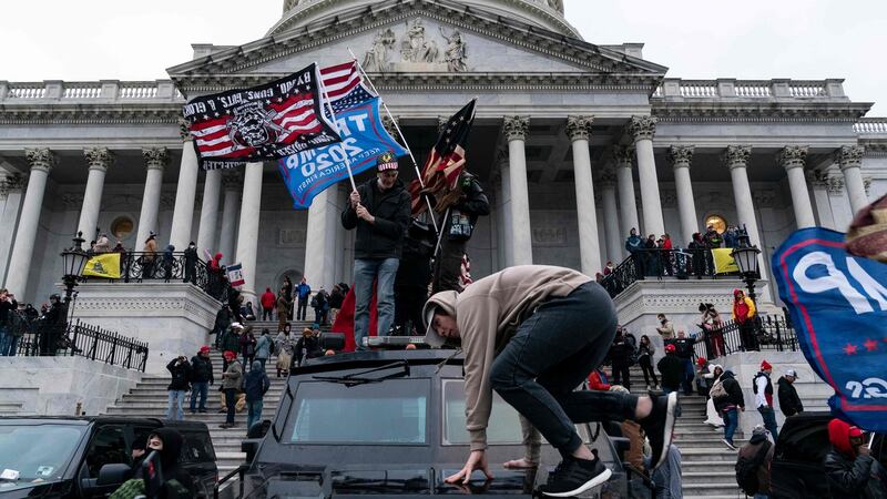 Supporters of Donald Trump protest outside the US Capitol on January 6th. Photograph: Alex Edelman/AFP via Getty Images