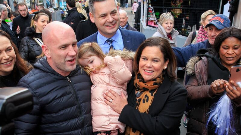 Sinn Féin leader Mary Lou McDonald on Moore Street, Dublin on Thursday. Photograph: Gareth Chaney/Collins