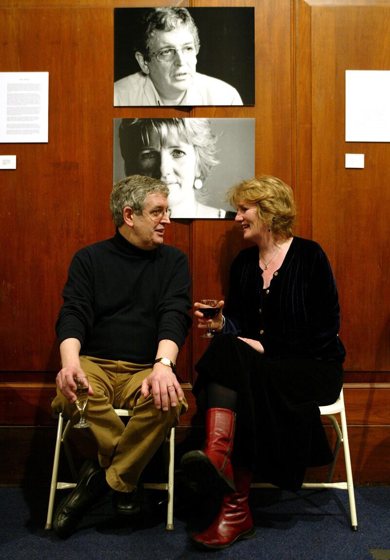 Gerald Dawe and Moya Cannon at the Poetry Ireland archive launch in November 2004. Photograph: Fran Veale