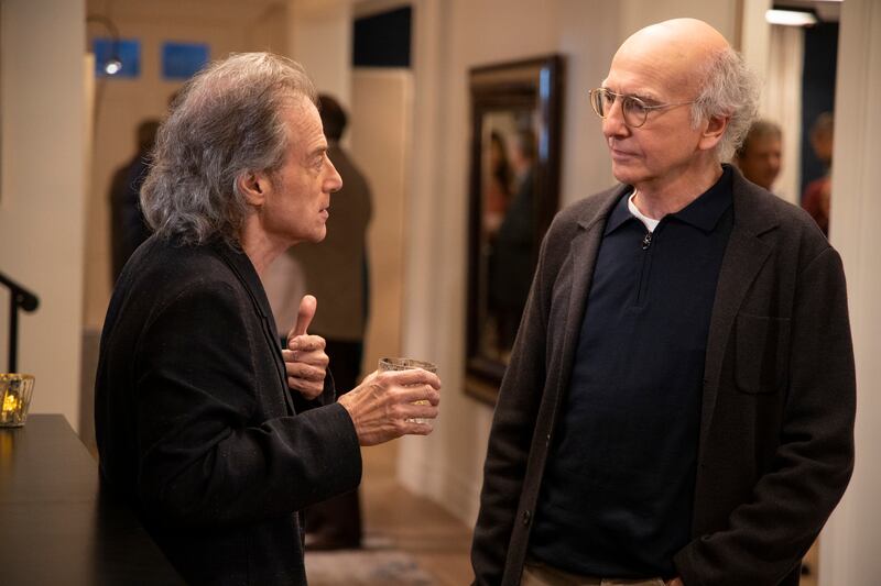 Richard Lewis, left, with Larry David in a scene from Season 10 of Curb Your Enthusiasm. Photograph: John P Johnson/HBO/AP