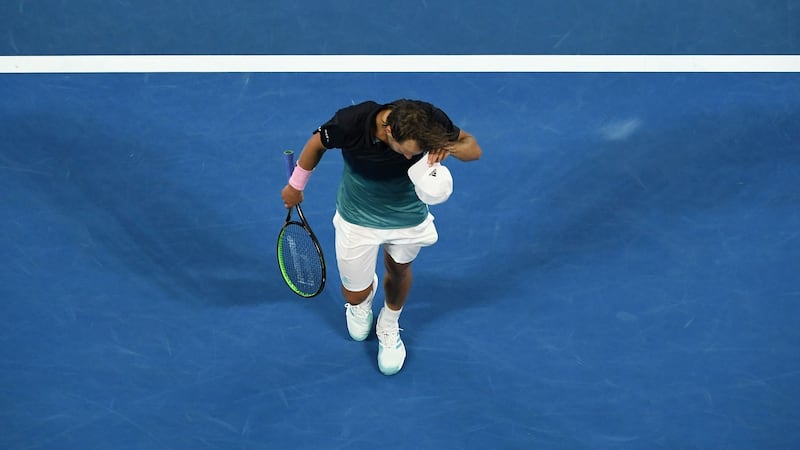 Lucas Pouille was beaten in straight sets by Novak Djokovic. Photograph: William West/AFP/Getty