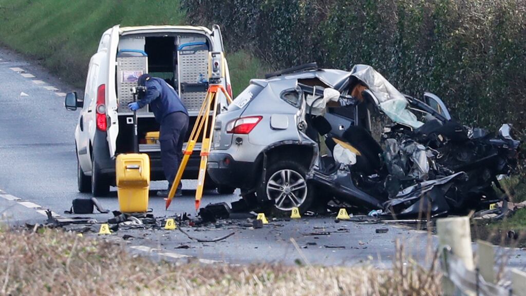 The scene of the crash near Adare on Friday morning in which Wiktor Chojecki (12) died. Photograph: Liam Burke/Press 22