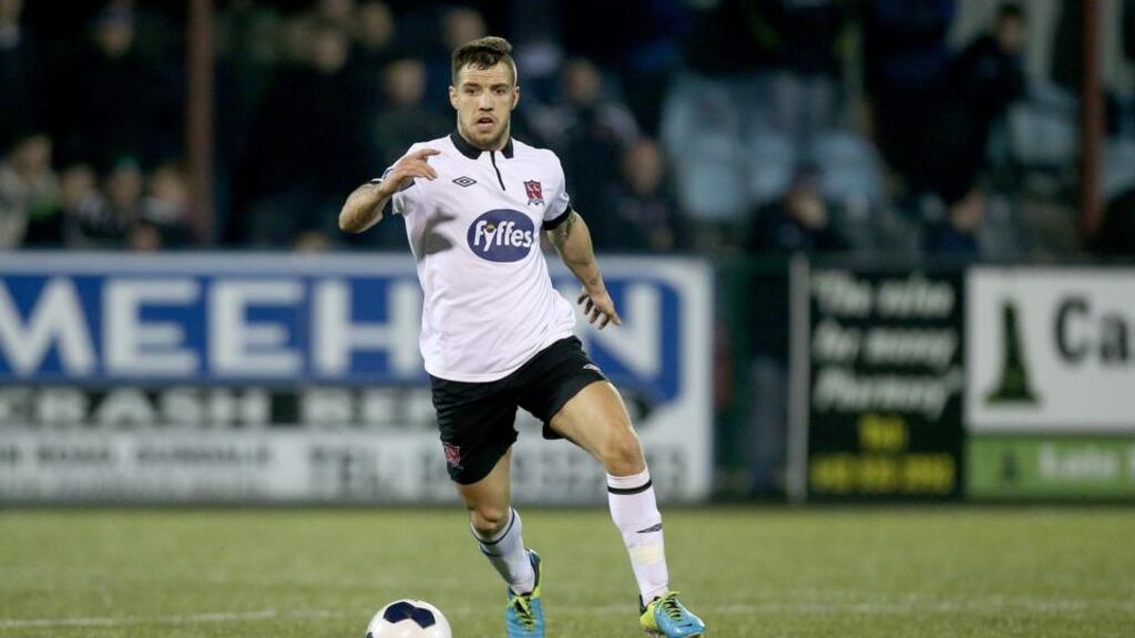 Dundalk’s Darren Meenan who scored his side’s winner during their Premier Division match at Limerick on Friday night. Photograph: Inpho