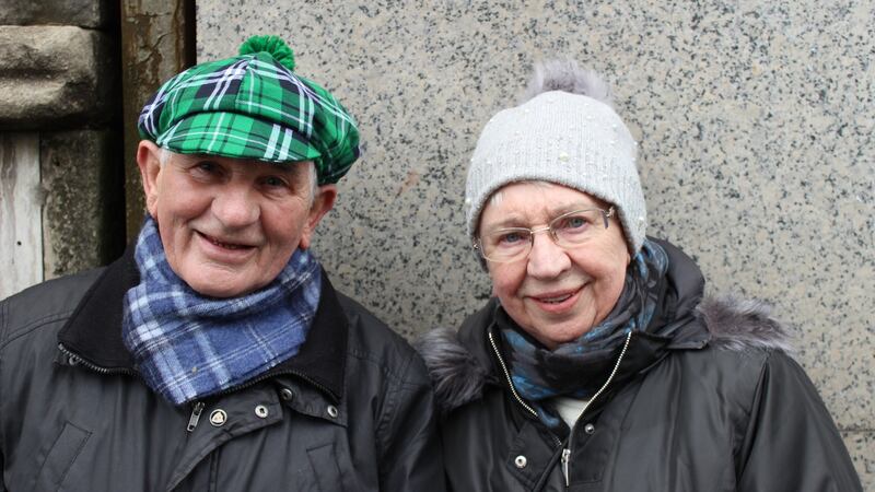 Redmond McFadden (81) and his wife Doris at their first St Patrick’s Day parade in Dublin. Photograph: Jack Power