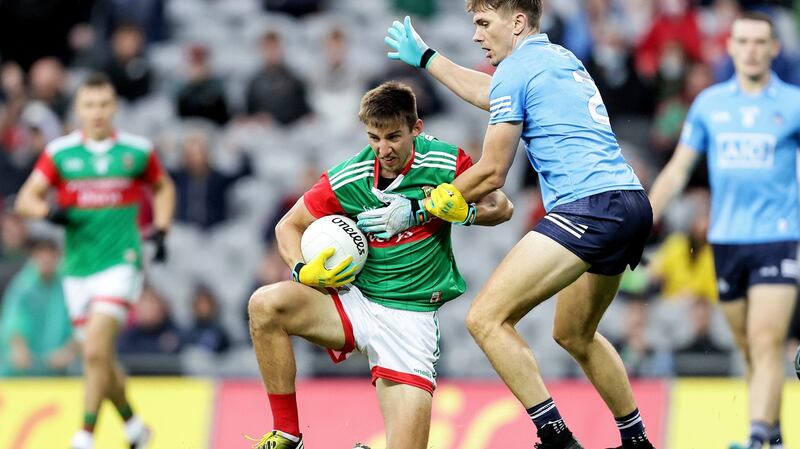 Mayo’s Enda Hession had an excellent match after coming on in the first half. Photograph: Laszlo Geczo/Inpho