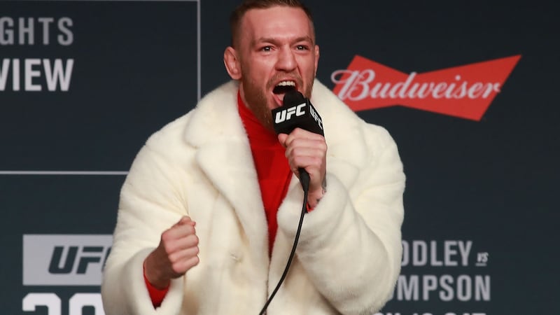 Conor McGregor during the UFC 205 press conference at The Theater at Madison Square Garden in New York. Photograph: Michael Reaves/Getty Images