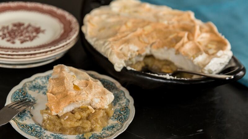 Apple meringue pudding. Photograph: Emma Jervis