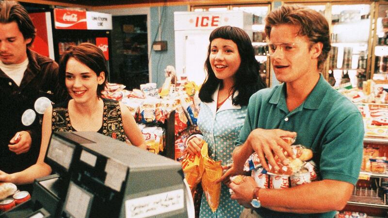 Steve Zahn with Ethan Hawke, Winona Ryder and Janeane Garofalo inReality Bites (1994)