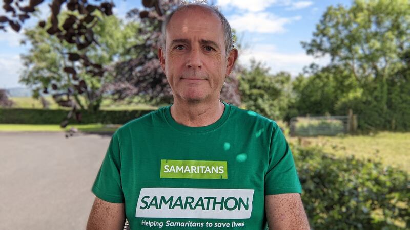 Maurice Mulvenna in training for the Samarathon fundraiser run. Research carried out by Ulster University and the Samaritans in Ireland showed people were making longer calls to the mental health service during the pandemic