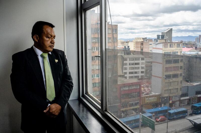 Raúl Musse, a retired soldier and president of a veterans association in Medell’n, Colombia on August 2nd. Photograph: Federico Rios/The New York Times