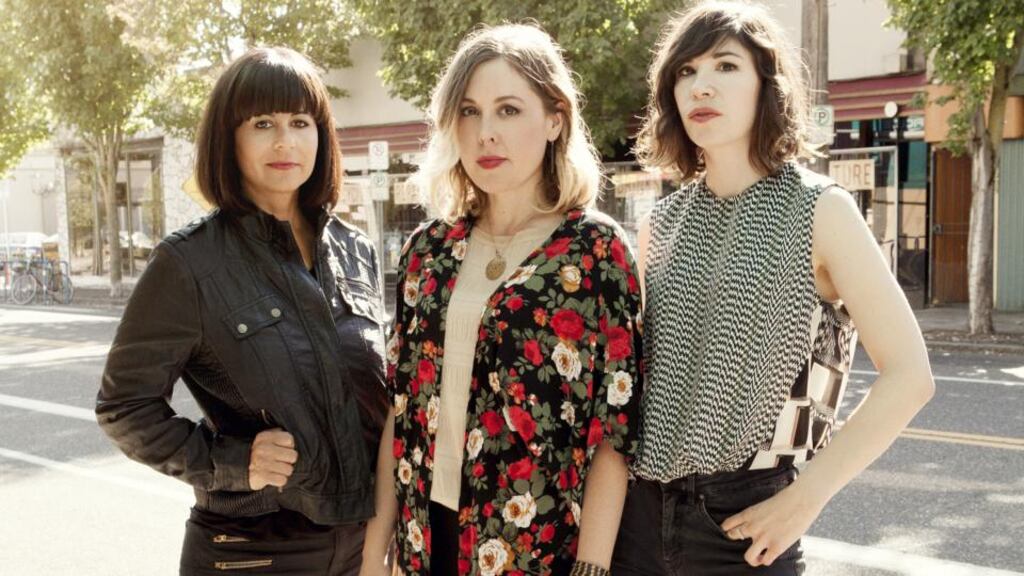 Sleater-Kinney are, from left, Janet Weiss, Corin Tucker and Carrie Brownstein