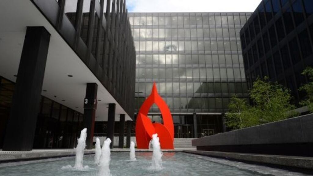 The Department of Health, Miesian Plaza, on Baggot Street, Dublin. Photograph: Dara Mac Dónaill