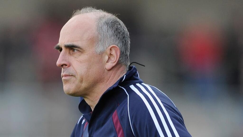 Galway manager Anthony Cunninghamwatches his side face Kilkenny. Photograph: Inpho/Tommy Grealy
