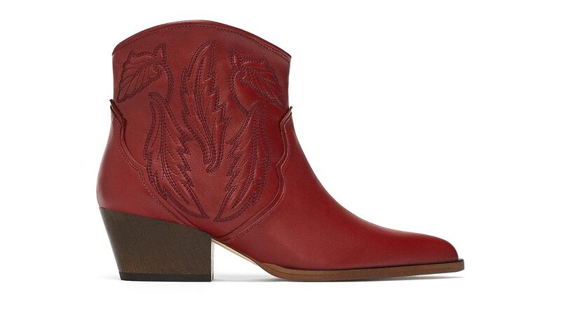 Red cowboy boots  99.95 Zara