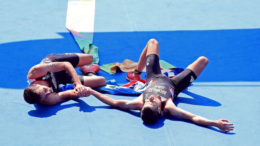 Triathalon winner Alistair Brownlee (L) was followed home by brother Jonny in Rio. Photograph: PA