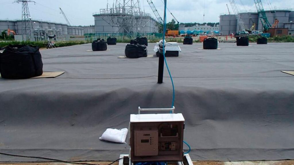 A leakage detection unit (centre) at an underground water storage tank at Tepco’s tsunami-crippled Fukushima Daiichi nuclear power plant in Fukushima, Japan. Photograph: Tokyo Electric Power Co/Handout/Reuters