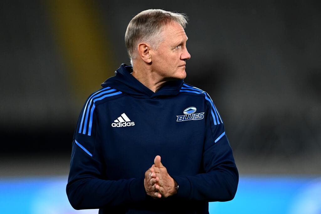 Joe Schmidt has linked up with the All Blacks coaching ticket ahead of the first Test against Ireland. Photograph: Hannah Peters/Getty Images