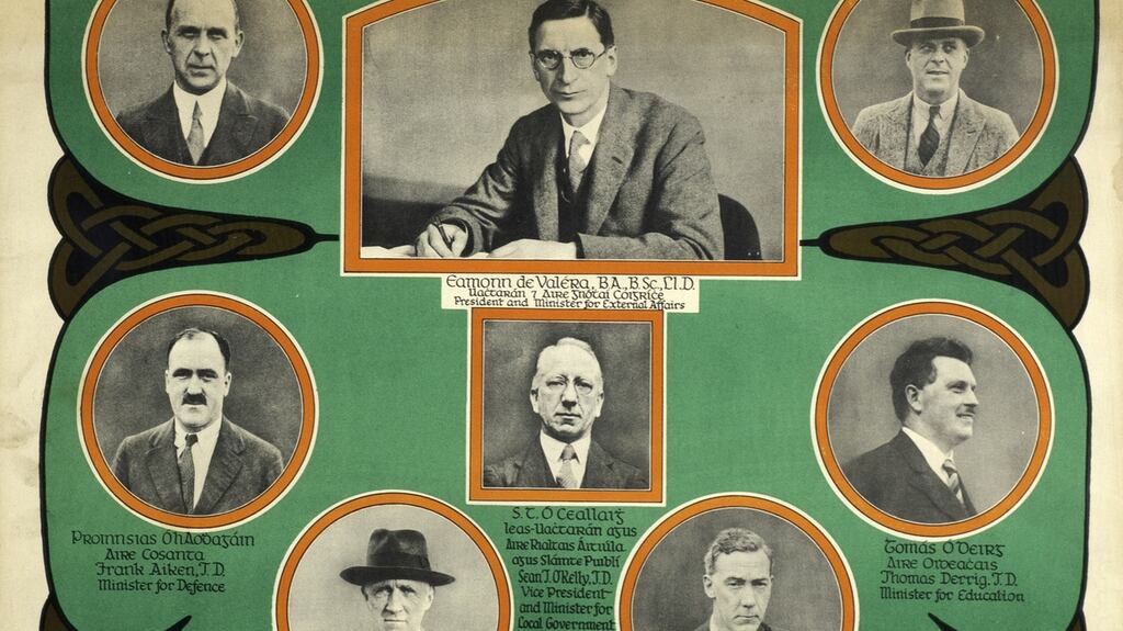 Cheannaigh an stát póstaer a eisíodh i 1932 tar éis thoghadh rialtas Éamon de Valera. Grianghraf le caoinchead Whytes.com