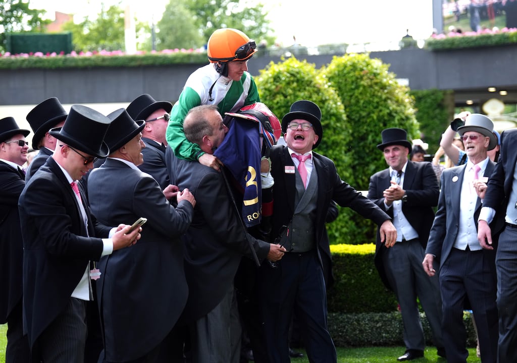 Colin Keane after winning the Duke Of Edinburgh Stakes aboard Crystal Black on day four of Royal Ascot. Photograph: John Walton/PA