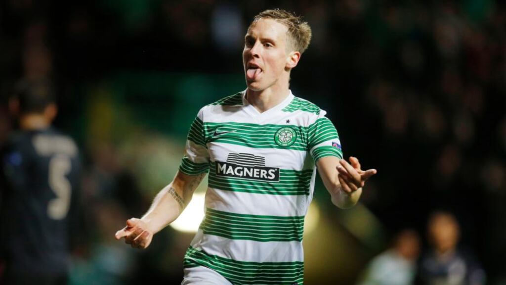Stefan Johansen put Celtic ahead in Romania with a brilliant 32nd-minute strike, only for the Glasgow club to be pegged back. Photograph: Danny Lawson/PA Wire
