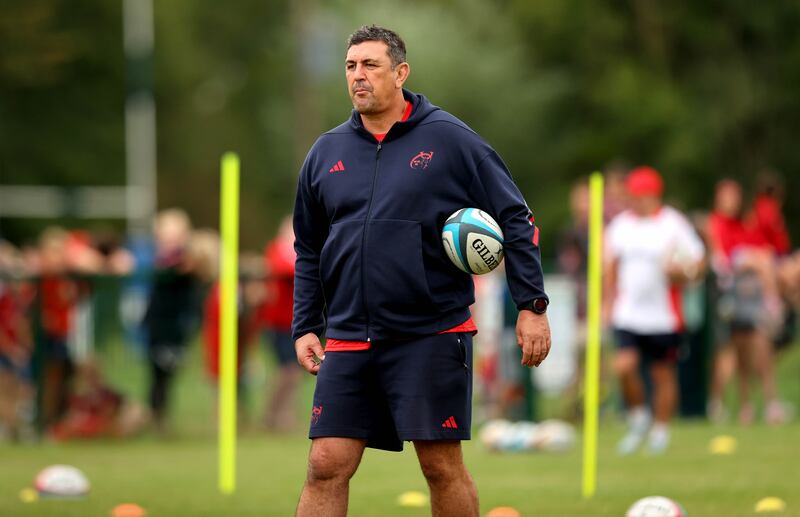 Munster head coach Clayton McMillan during an open training session at Rockwell College in Co Tipperary last week. Photograph: Ryan Byrne/Inpho