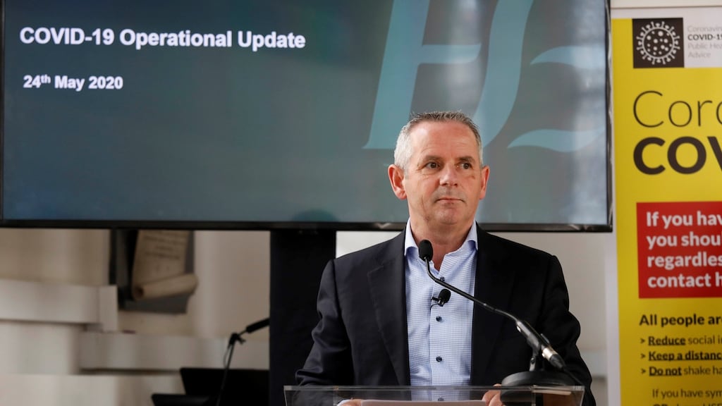 HSE chief executive Paul Reid speaking at a media briefing on Sunday in St Laurence’s Church, Grangegorman, Dublin. Photograph: Leon Farrell/Photocall Ireland/PA Wire