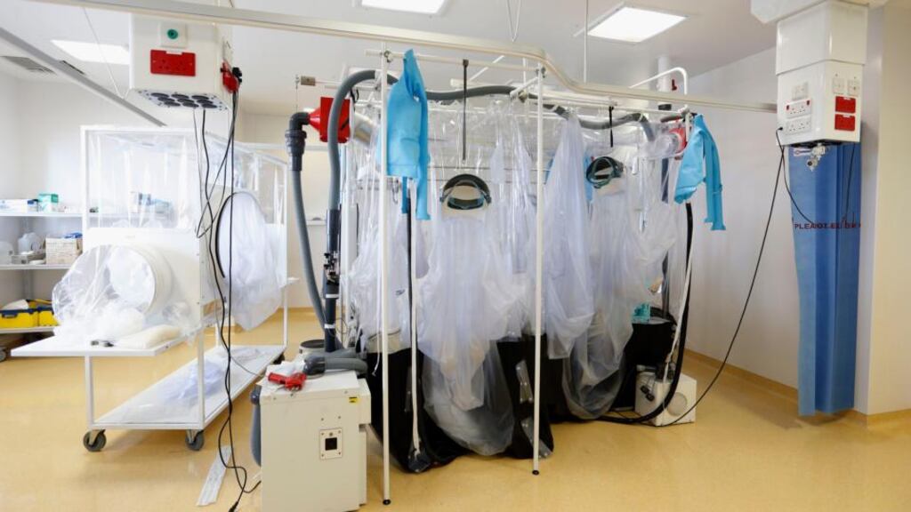 File photograph of a high level isolation apparatus. Photograph: Jonathan Brady/PA Wire