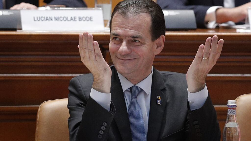 Romanian prime minister Ludovic Orban’s cabinet aims to lead the country until elections next year. Photograph: Robert Ghement/EPA