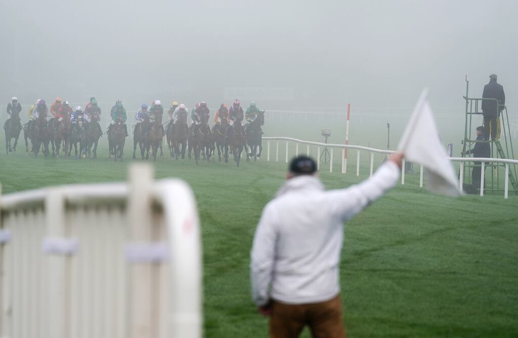 Leopardstown Racecourse clouded in fog on St Stephen's Day: Brian Lawless/PA Wire