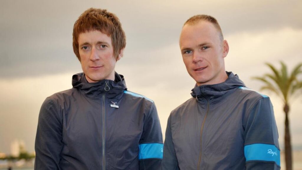 Team Sky riders Bradley Wiggins (left) and Chris Froome. Wiggins is ready to hand over the reins of leadership to his team-mate. Photograph: Tim Ireland/PA Wire