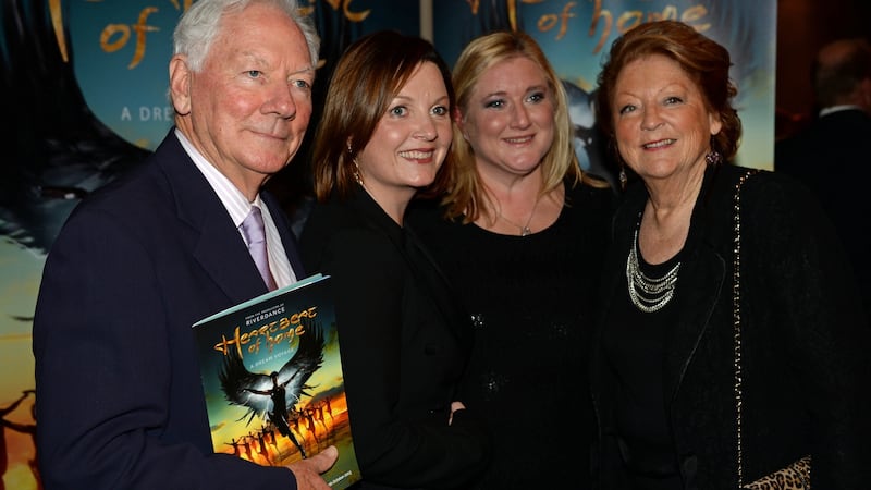 Gay Byrne, Kathleen Watkins and their daughters Suzy and Crona. Photograph: Frank Miller