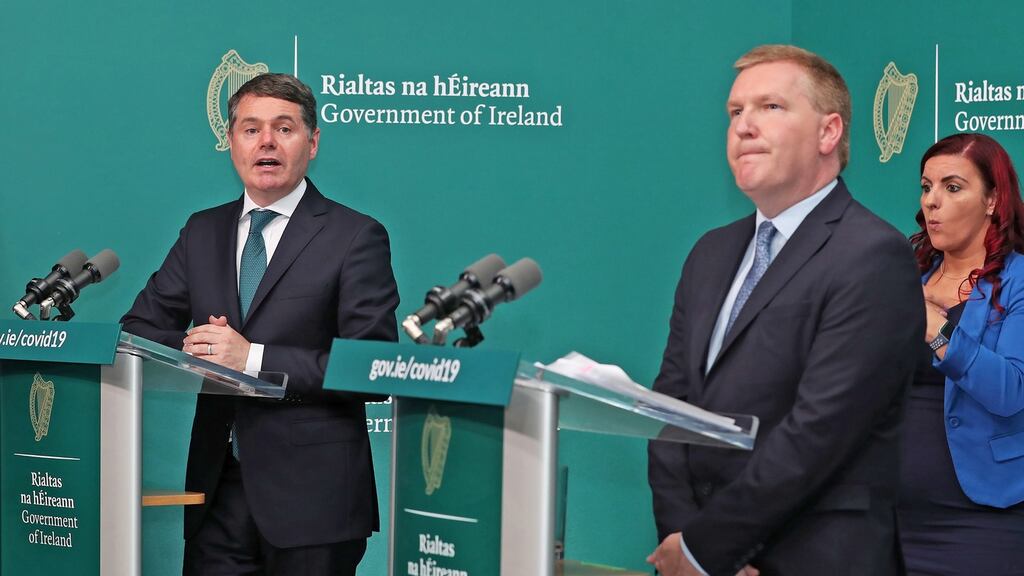Minister for Finance Paschal Donohoe and Minister for Public Expenditure Michael McGrath: 3,364 firms were approved for Microfinance Ireland loans between 2012 and March 2021.