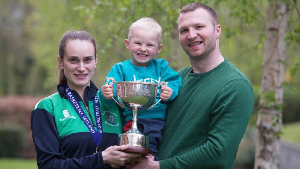 Anna Pupin with her husband Bartosz Romanowski and their three-year-old son Jan. Photograph: Dave Meehan