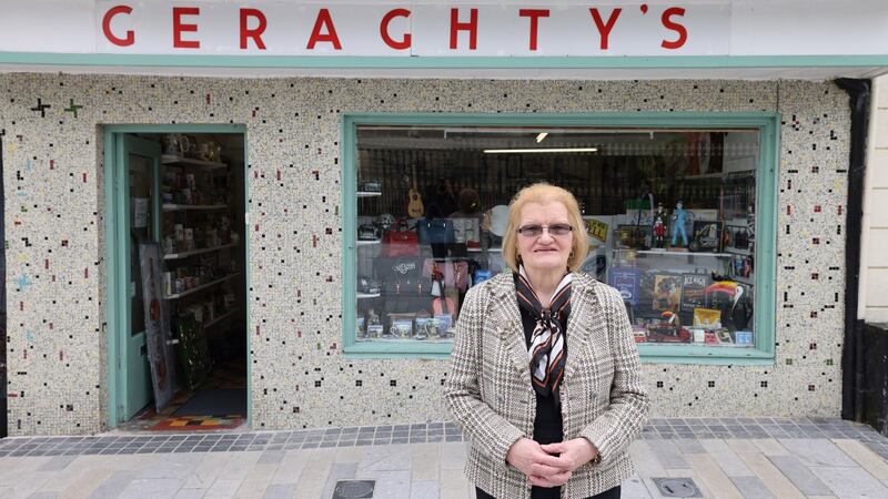 Kathleen Geraghty, at Geraghty’s on Main Street, Carrick-on-Shannon, Co Leitrim. Photograph: Dara Mac Dónaill
