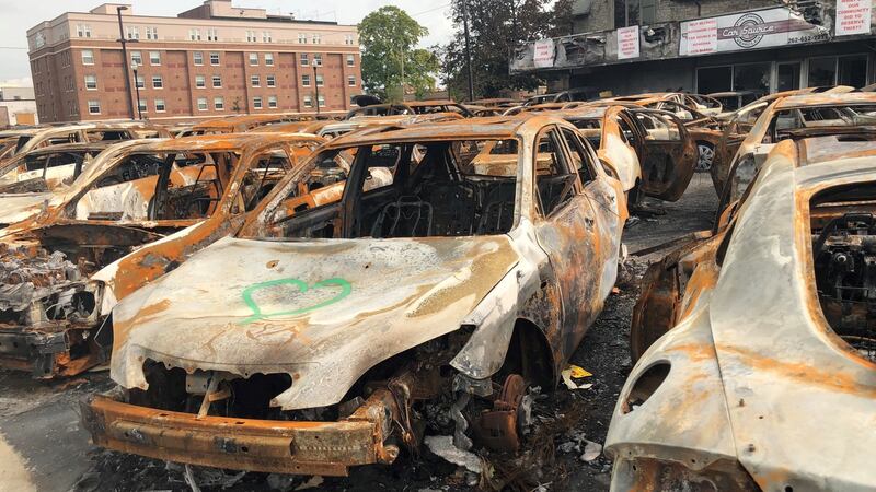 Car garage in Kenosha. Photograph: Suzanne Lynch