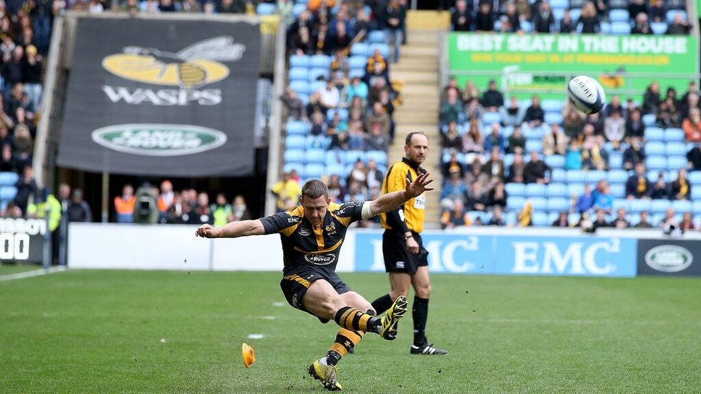 Jimmy Gopperth kicks the winning points Photograph: INPHO/Dan Sheridan
