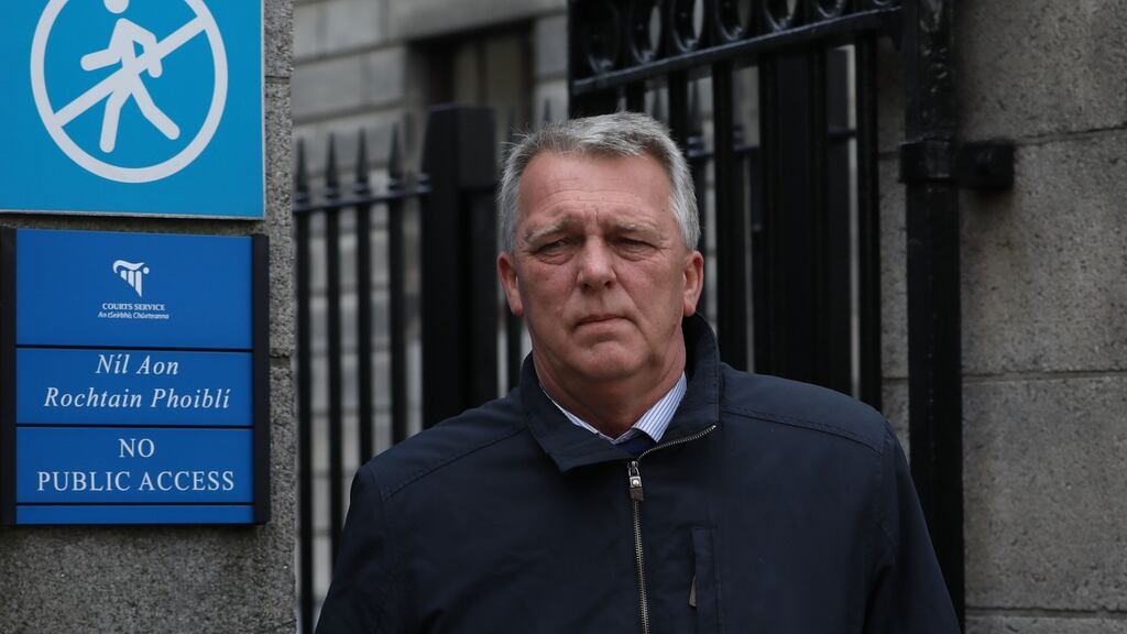 Declan Homan from Island Lodge, Walsh Island, Co Offaly pictured leaving the Four Courts after the opening day of his High Court action for damages. Photograph: Collins Courts