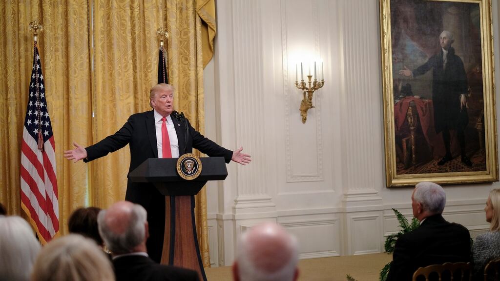 United States president Donald Trump said on Monday he was worried that any statements under oath he provides to Special Counsel Robert Mueller could be used to bring perjury charges against him. Photograph: Gabriella Demczuk/The New York Times