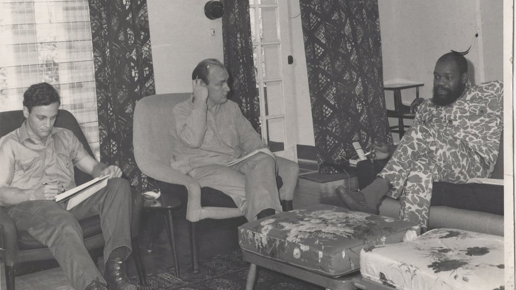 John Horgan (centre) interviewed Okumegwu Ojukwu, then president of the secessionist state of Biafra, for ‘The Irish Times’ in 1967.