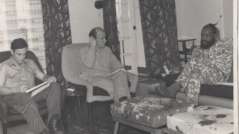 John Horgan (centre) interviewed Okumegwu Ojukwu, then president of the secessionist state of Biafra, for ‘The Irish Times’ in 1967.