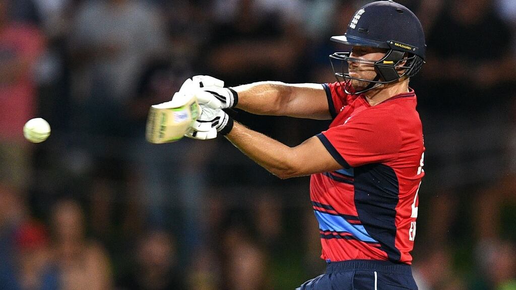 England batsman Dawid Malan attempts to pull a delivery from Australia’s Andrew Tye during their Twenty20 cricket match at Bellerive Oval in Hobart. Photograph: Getty Images