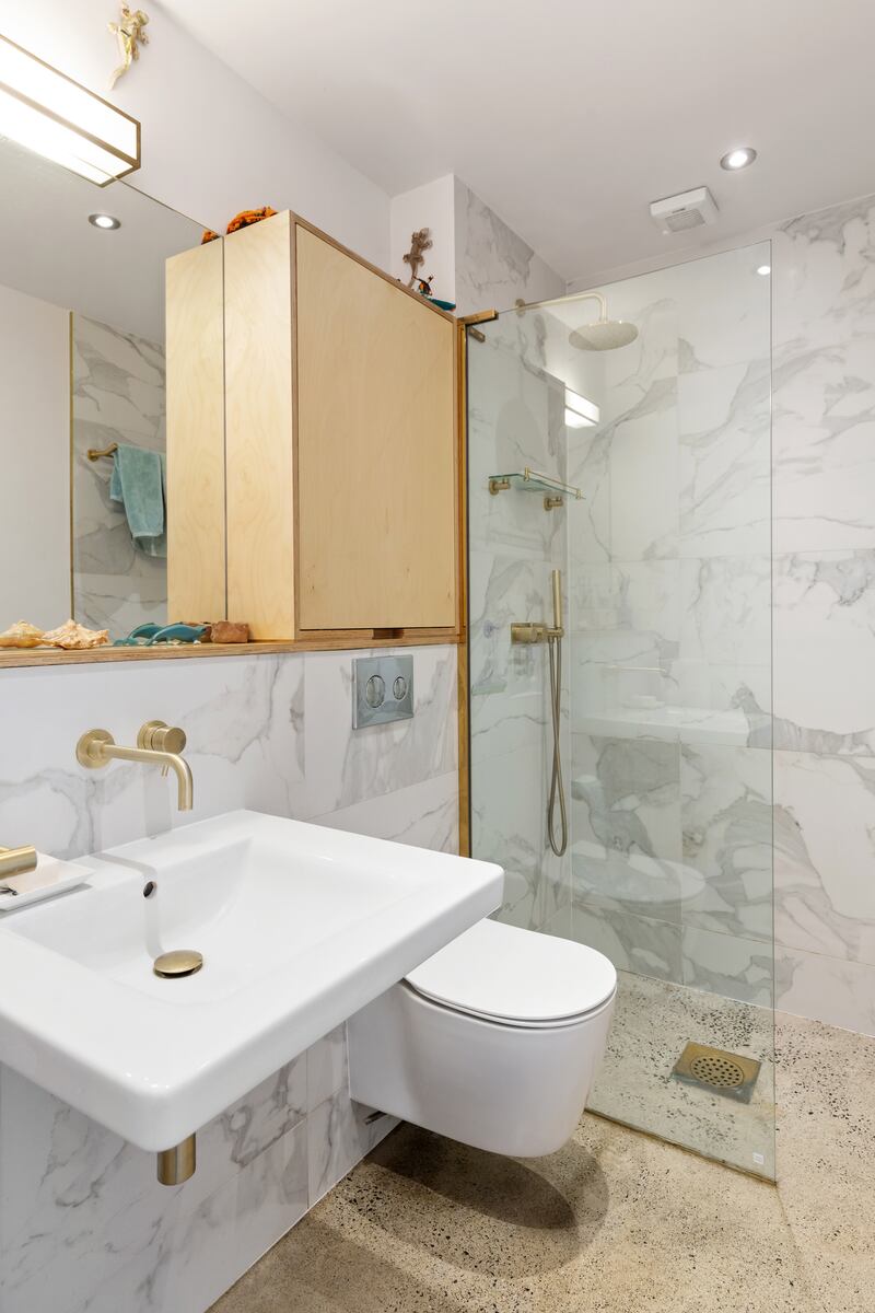 Downstairs shower room. Photograph: Viv van der Holst