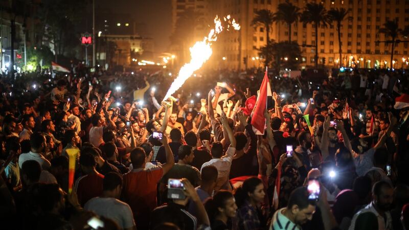 There were incredible celebrations in Egypt after they secured qualification for the 2018 World Cup. Photo: Ahmed Al Sayed/Anadolu Agency/Getty Images