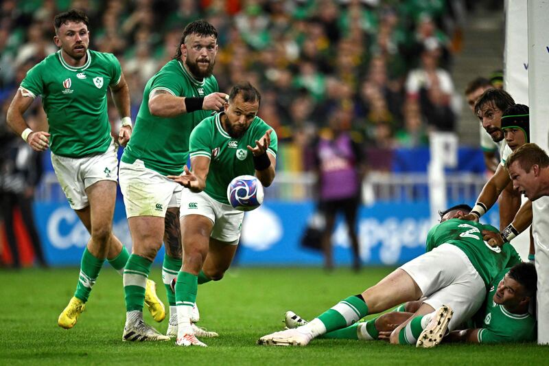 Jamison Gibson-Park in action against South Africa. He became first choice for Ireland in 2022. Photograph: Julien De Rosa/AFP/Getty Images