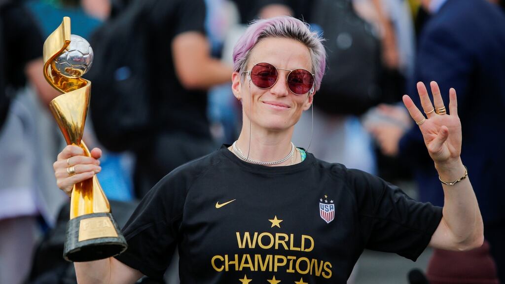 Megan Rapinoe has said she stands by her decision not to accept a potential White House visit after the USA’s World Cup win. Photograph: Eduardo Munoz/Reuters